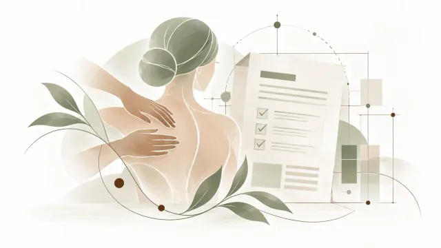 Illustration éditoriale sur le projet de norme AFNOR NF S99-804 pour le massage bien-être