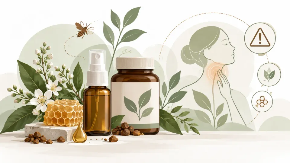 Illustration éditoriale autour de la propolis et des compléments alimentaires, évoquant un risque d’allergie signalé par Vigil’Anses.