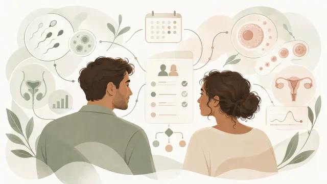 Illustration éditoriale sur les nouvelles recommandations de la HAS concernant la fertilité et l’exploration de l’infertilité.