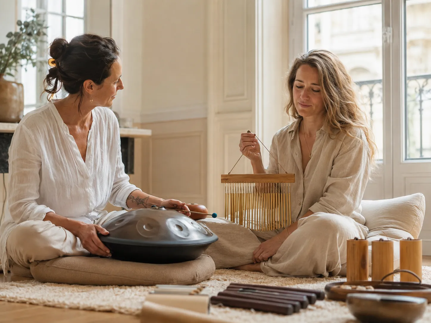 Séance avec un musicothérapeute dans une ambiance calme et professionnelle