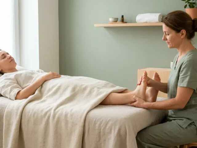Séance avec un réflexologue dans une ambiance calme et professionnelle