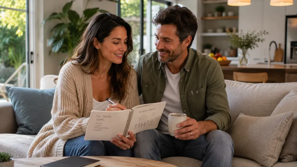 Carnet posé dans un intérieur calme, symbole d’un parcours de fertilité accompagné sans précipitation.