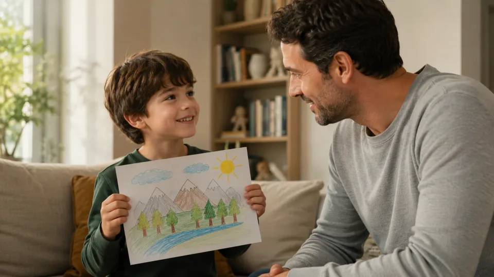 Espace calme et lumineux pour un échange entre un enfant et un adulte.